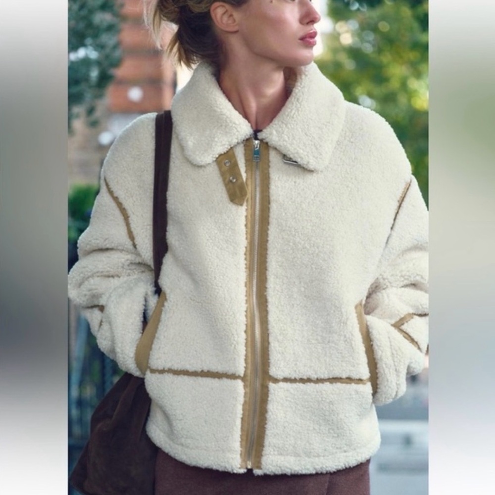 Zara Faux Fur Biker Teddy Jacket - Picture 4 of 10